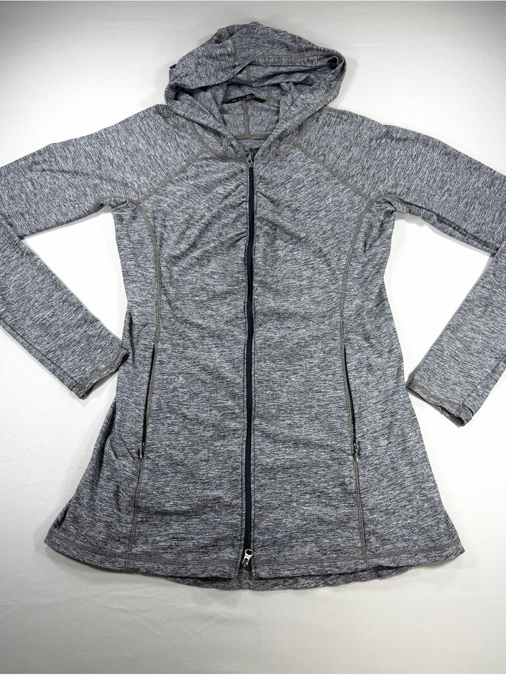 Athleta Gray Space Dye Full Zip Hooded Performance Jacket Women’s Medium